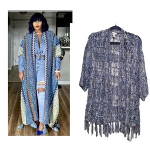 Chico's Crochet Boho Duster Kimono Jacket